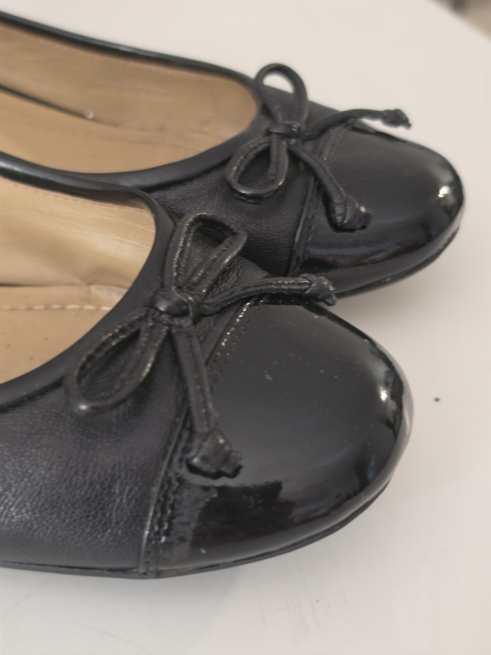 Geox Black Leather Low Block Heel Ballet Pumps Size 38 - Picture 2 of 8